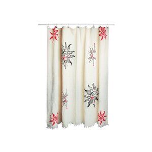 ICONIUM beige, leopard printed, cotton fabric shower curtain for bathroom